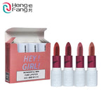 HengFang 4 Pcs Hey Girl Wonder Tube Matte Lipstick Set – Long Lasting & Lightweight