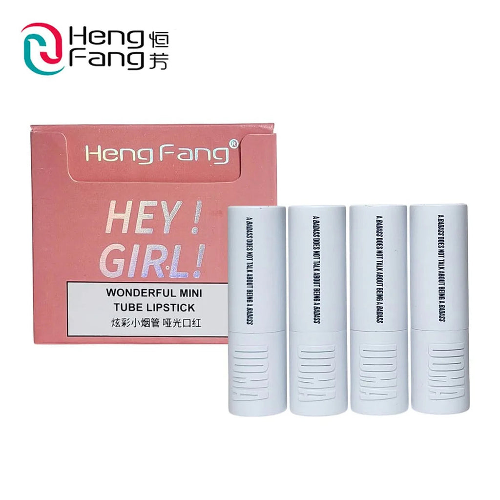 HengFang 4 Pcs Hey Girl Wonder Tube Matte Lipstick Set – Long Lasting & Lightweight