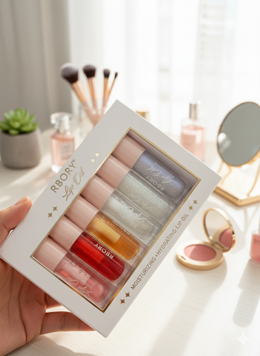 Rbory Glossy Hydrating Lip Oil Set