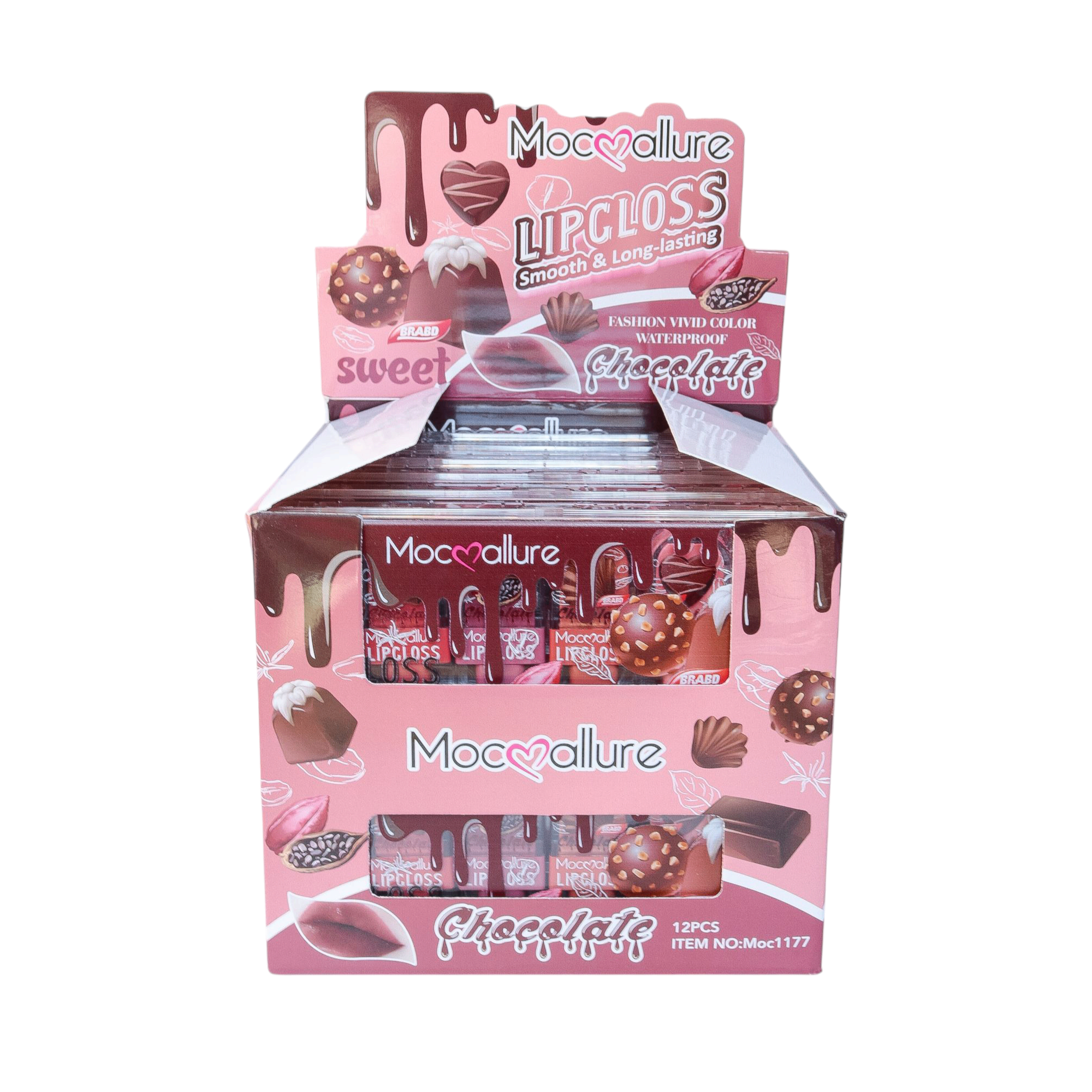 Mocoallure Smooth and Long-Lasting Chocolate Lip Gloss Set of 6 Shades