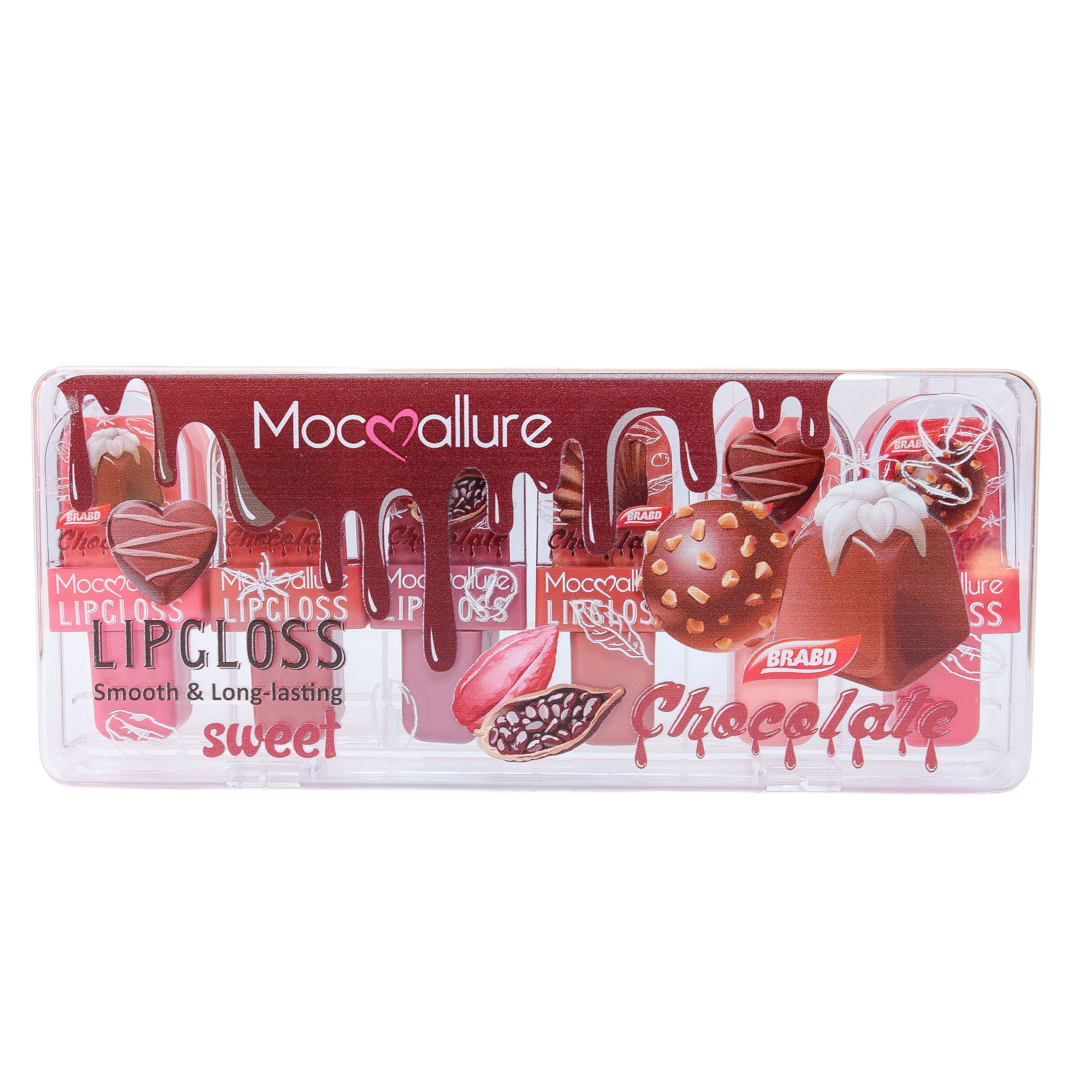 Mocoallure Smooth and Long-Lasting Chocolate Lip Gloss Set of 6 Shades