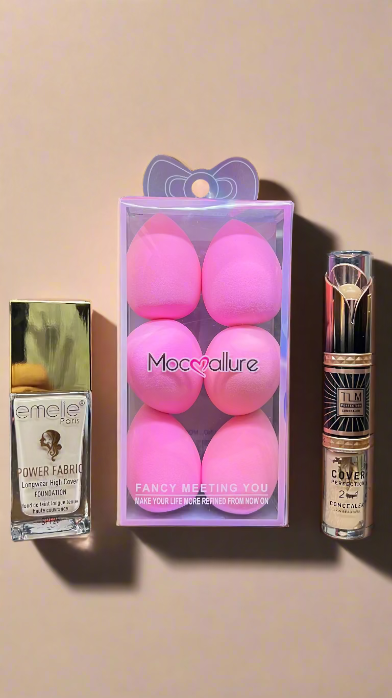 Emelie Double Wear Maximum Cover Foundation + Puff set