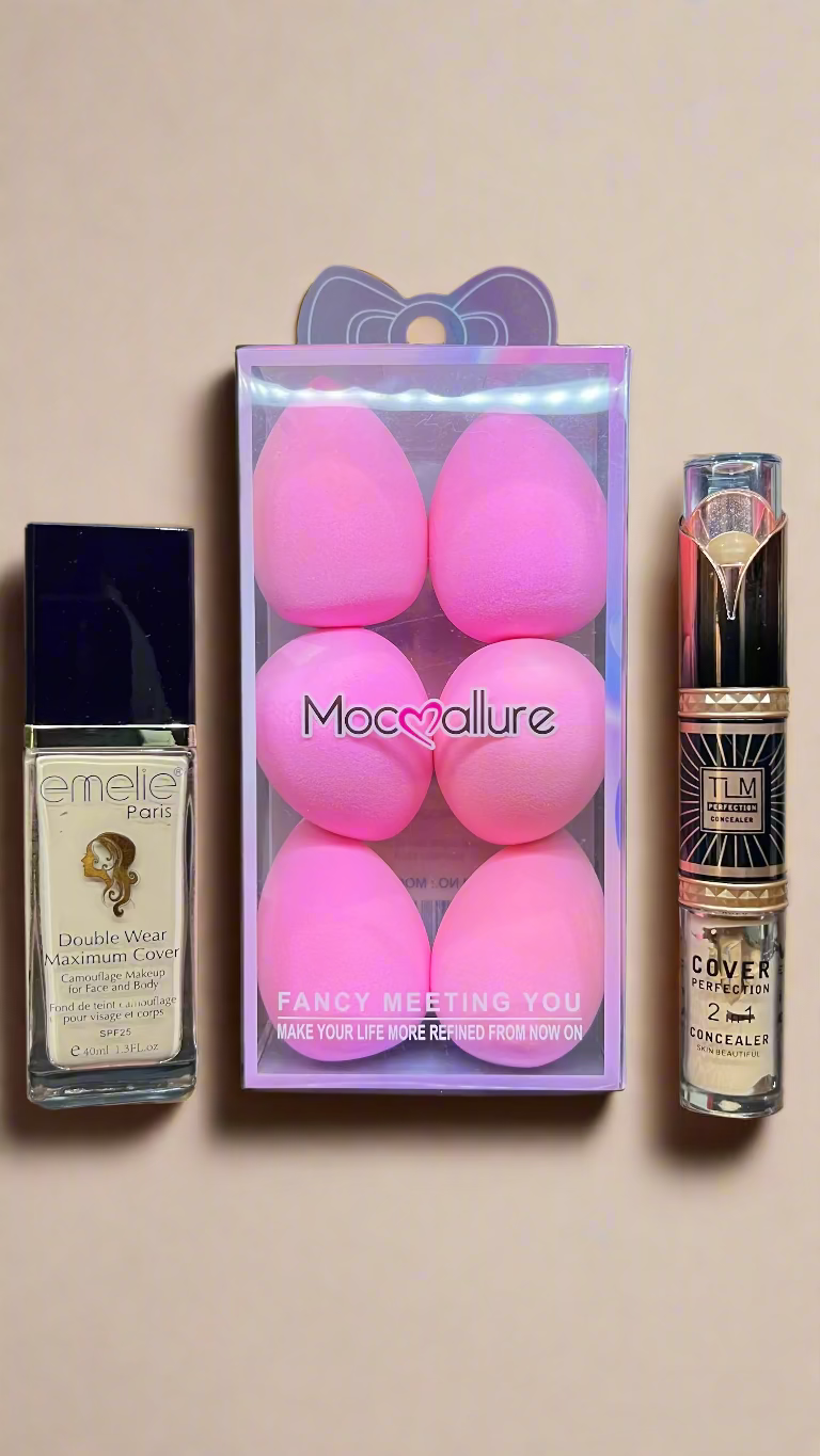 Emelie Double Wear Maximum Cover Foundation + Puff set