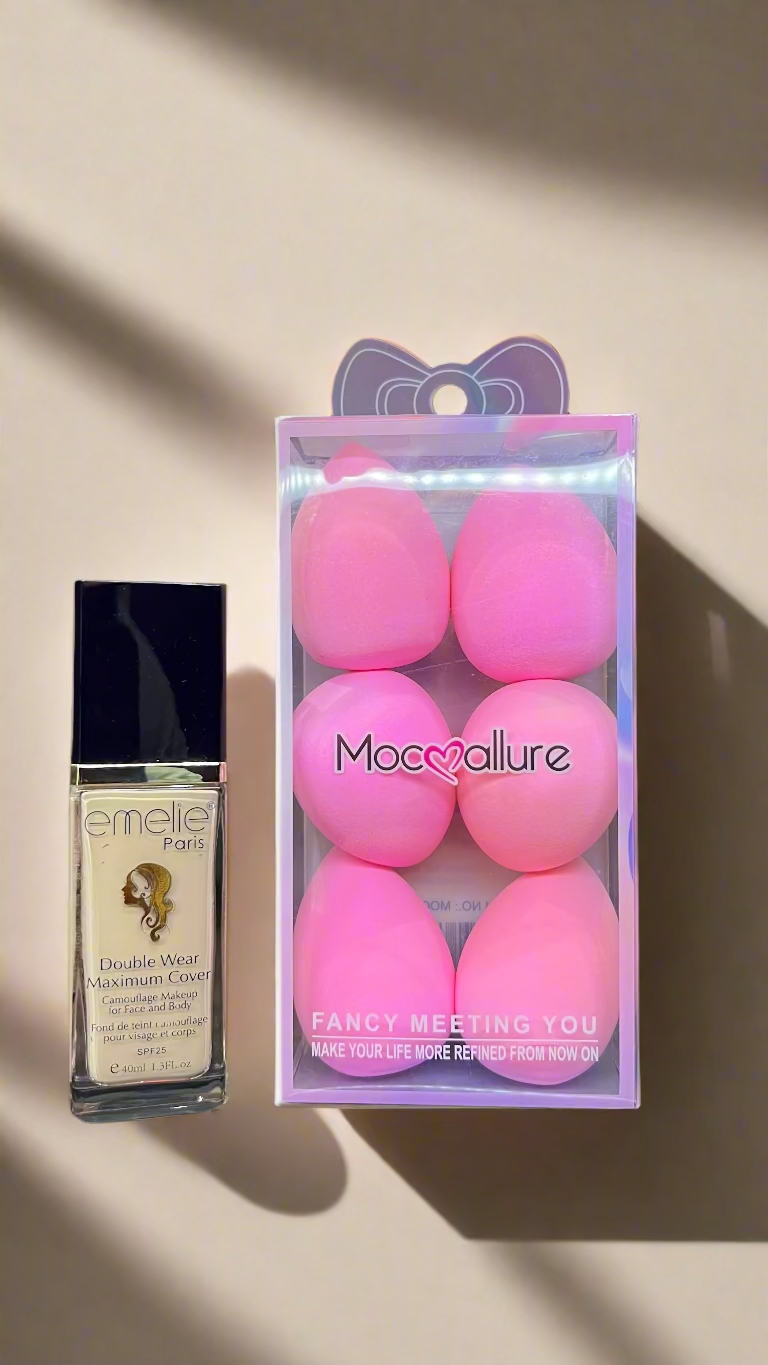 Emelie Double Wear Maximum Cover Foundation + Puff set