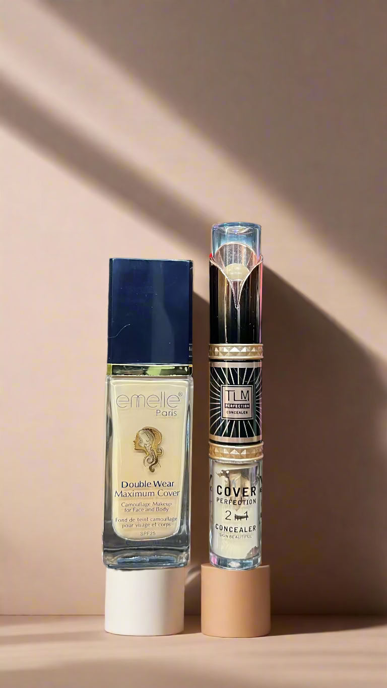 Emelle Double Wear Maximum Cover Foundation + Puff Set