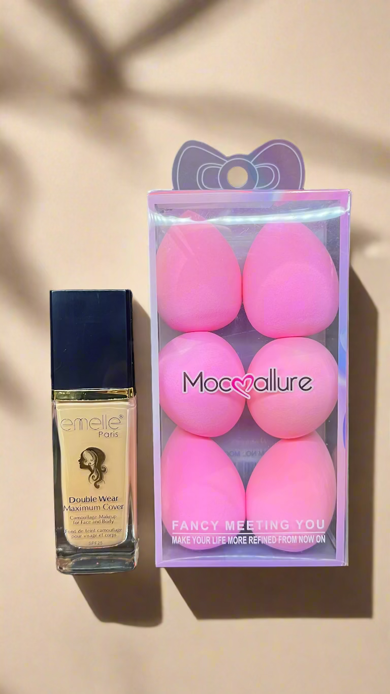 Emelle Double Wear Maximum Cover Foundation + Puff Set