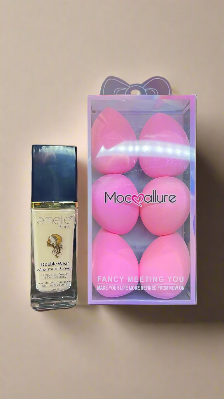 Emelle Double Wear Maximum Cover Foundation + Puff Set