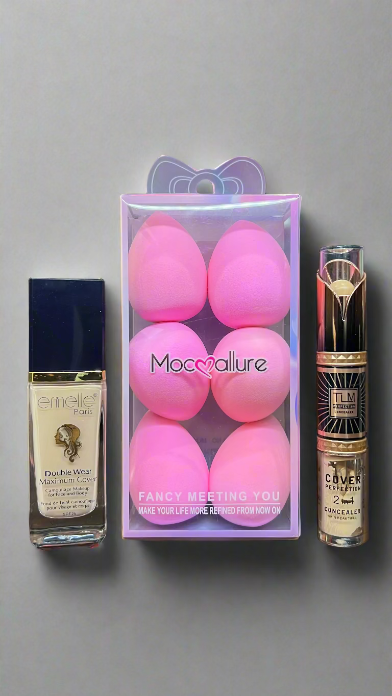 Emelle Double Wear Maximum Cover Foundation + Puff Set