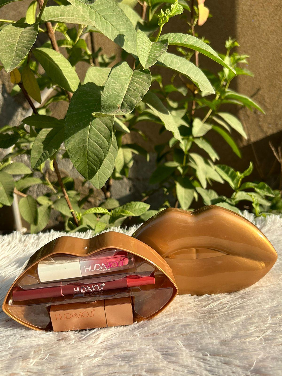 HUDAMOJI Lip Kit – Matte & Moisture Combo 💄✨